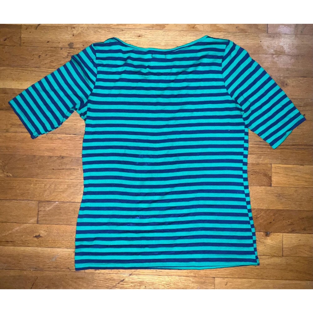 Lord & Taylor Striped Striped qtr sleeve T-Shirt Size Small